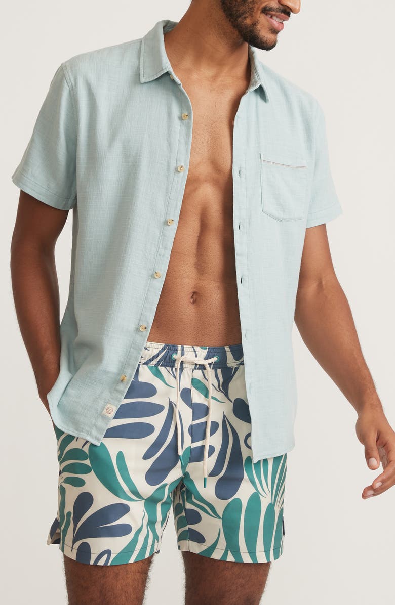 Marine Layer Abstract Floral Swim Trunks, Alternate, color, 