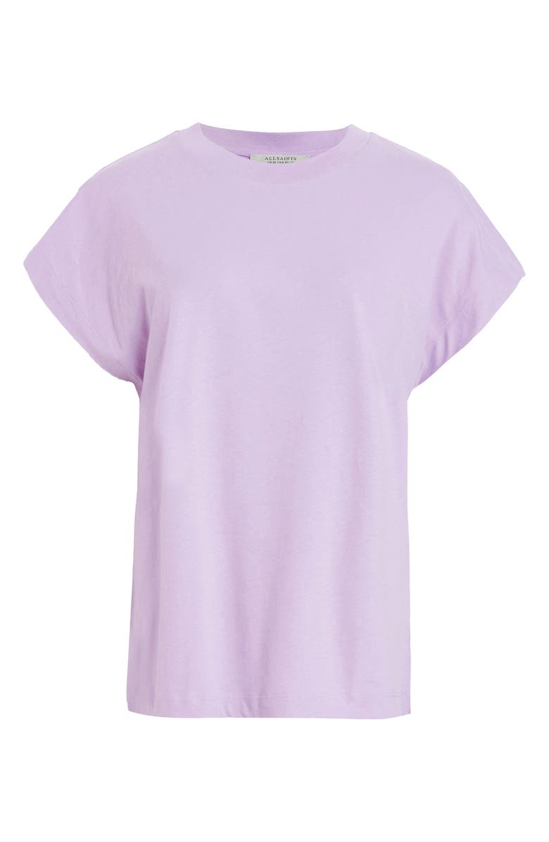 AllSaints Rue Slit Sleeve Cotton T-Shirt, Alternate, color, Petal Purple