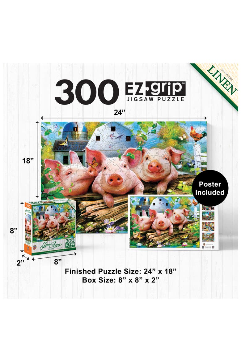 Three Lil' Pigs 300 Piece Jigsaw Puzzle, Alternate, color, Multicolor