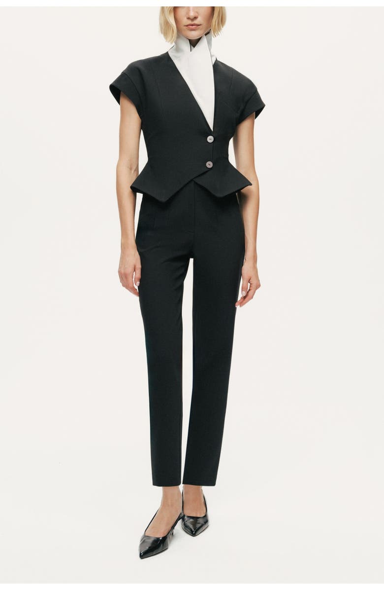 Nocturne Sculpt High-Rise Cigarette Trousers, Alternate, color, Black