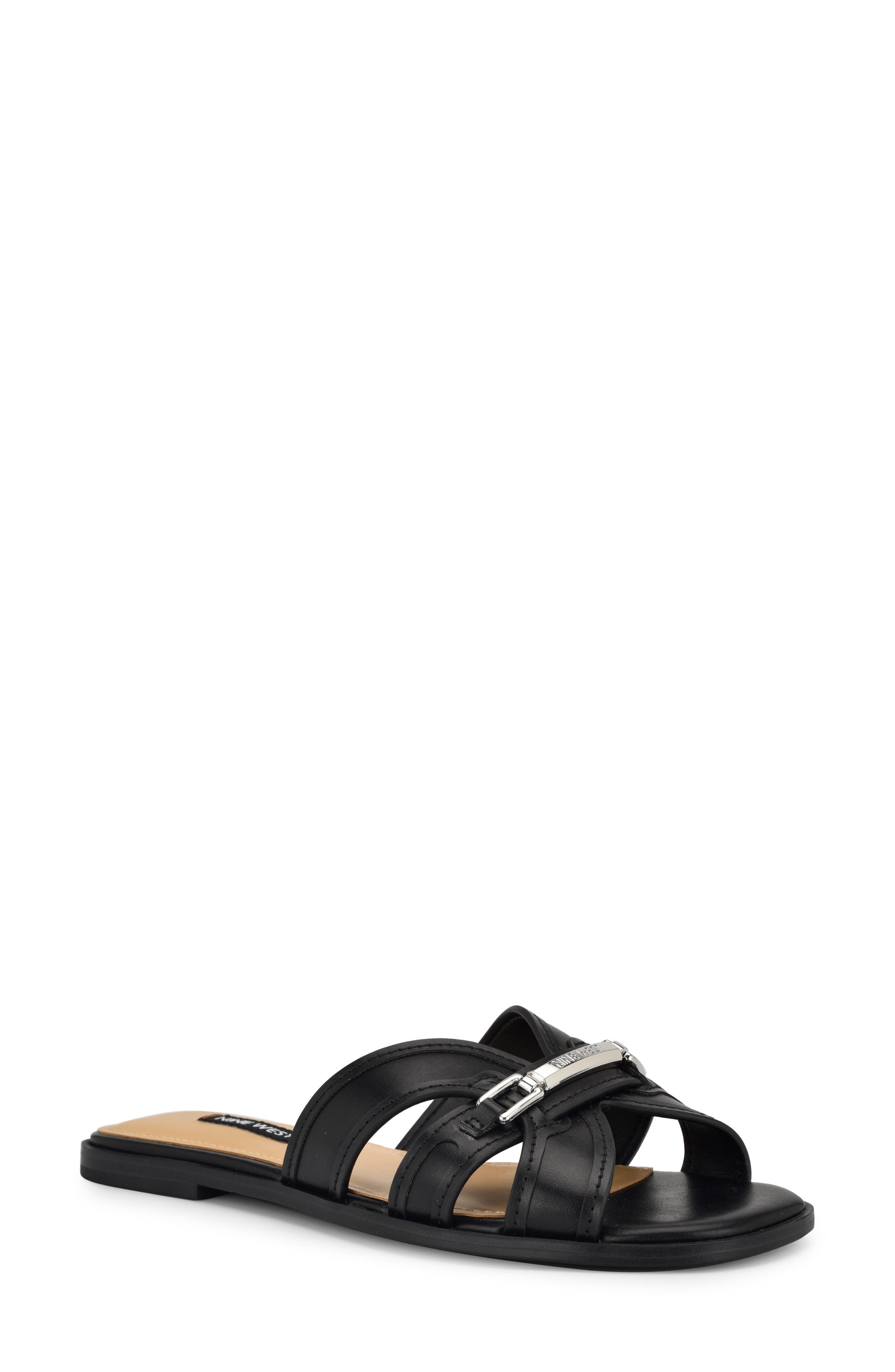 Nine West Gabie Slide Sandal, Main, color, Black