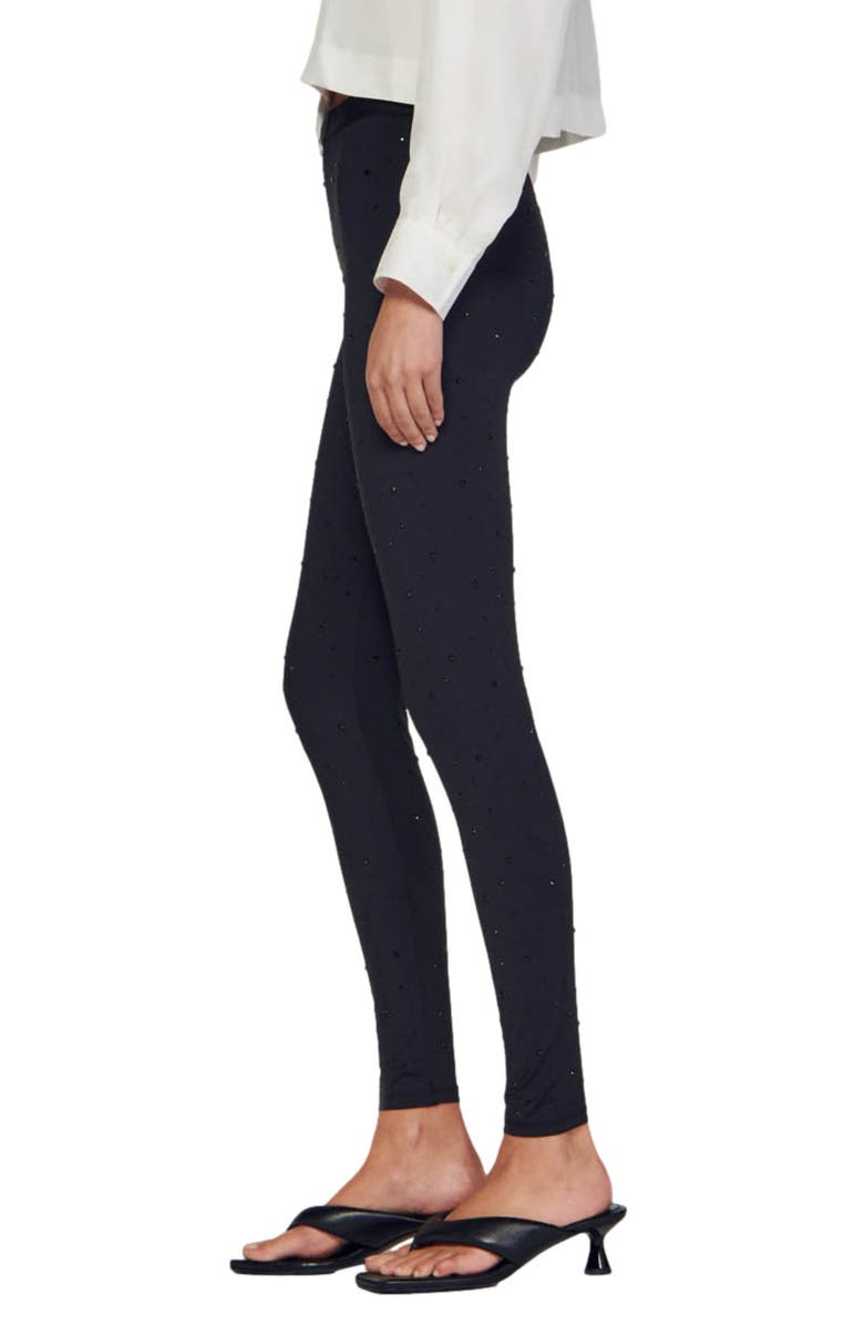 SANDRO Clotilde Rhinestone Ankle Pants, Alternate, color, 