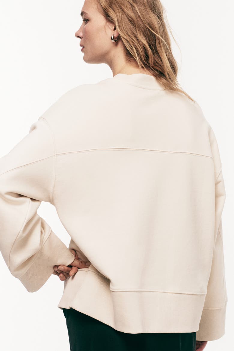 Oversized Cotton Sweatshirt, Alternate, color, Light beige