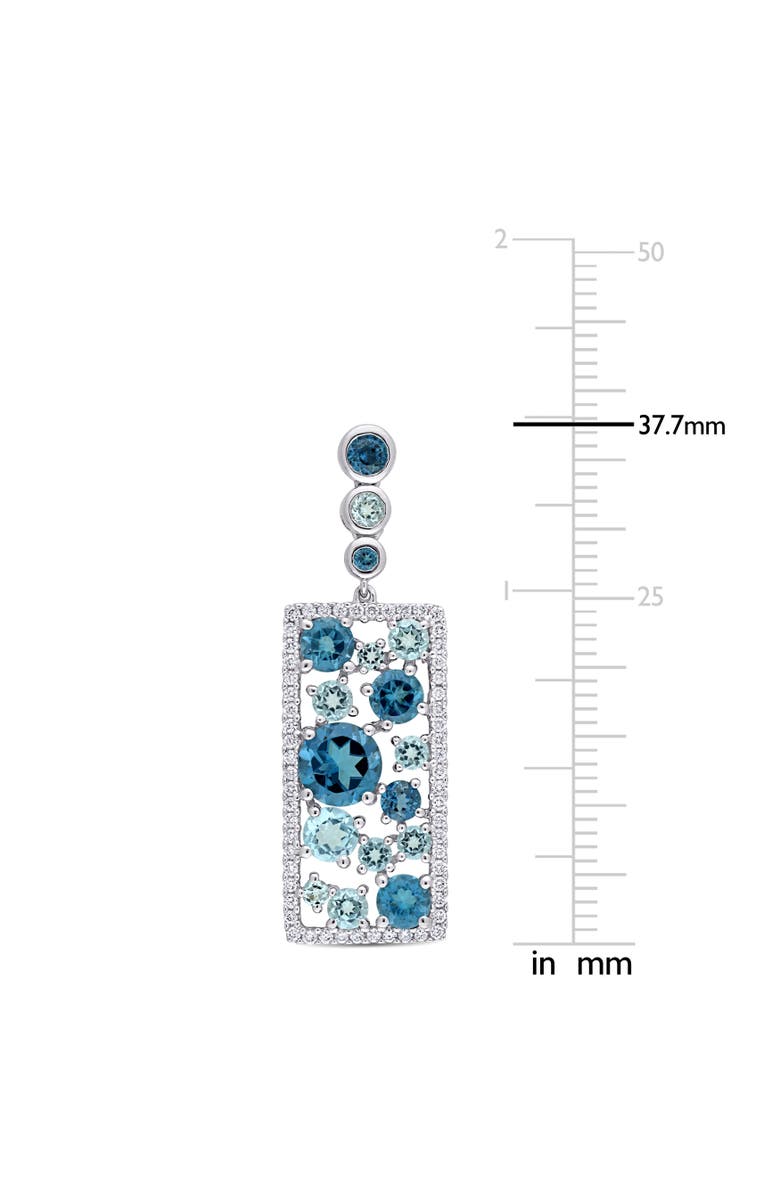Julianna B. Blue Topaz & Diamond Mosaic Drop Earrings 14k, Alternate, color, 