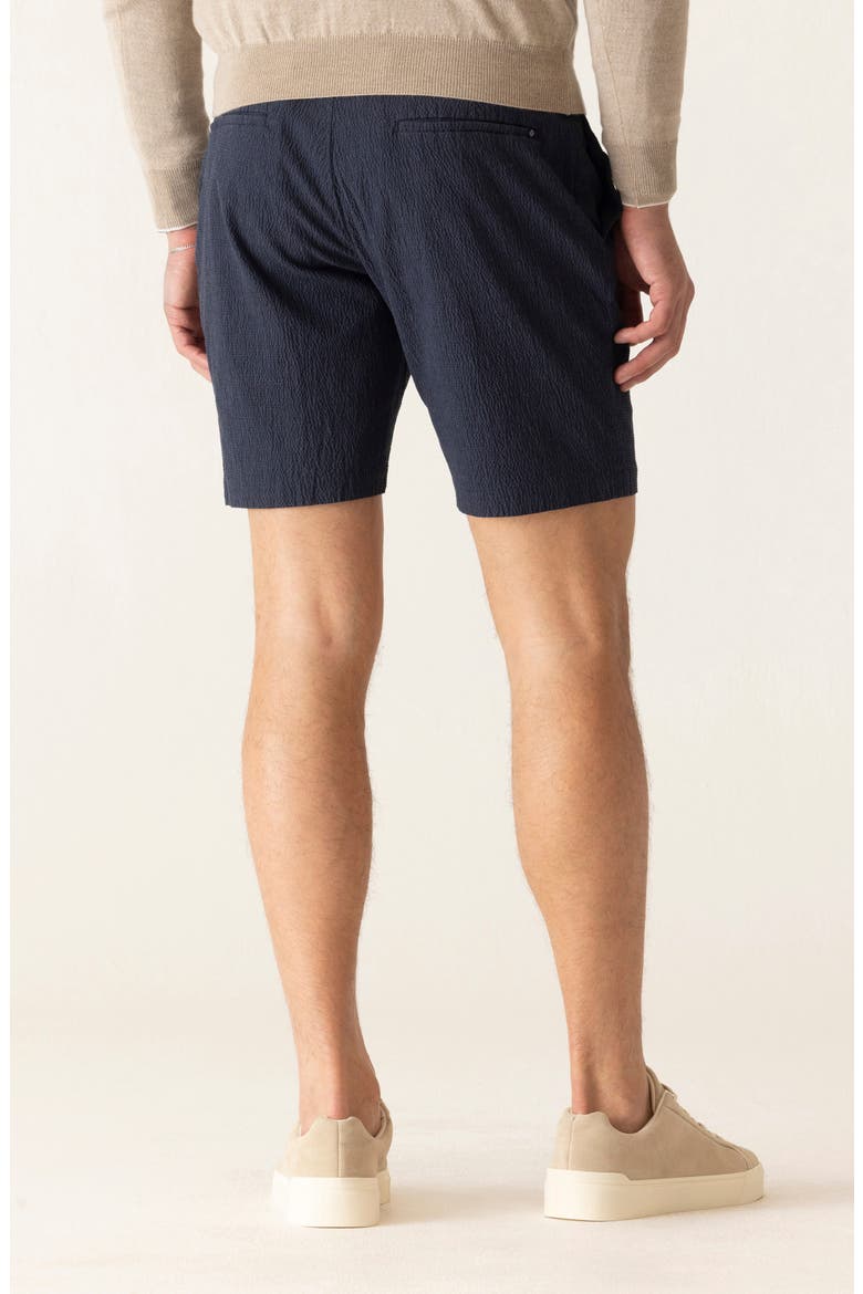 Oasis Supernatural Stretch Seersucker Bermuda Shorts, Alternate, color, INDIGO MINI CHECK