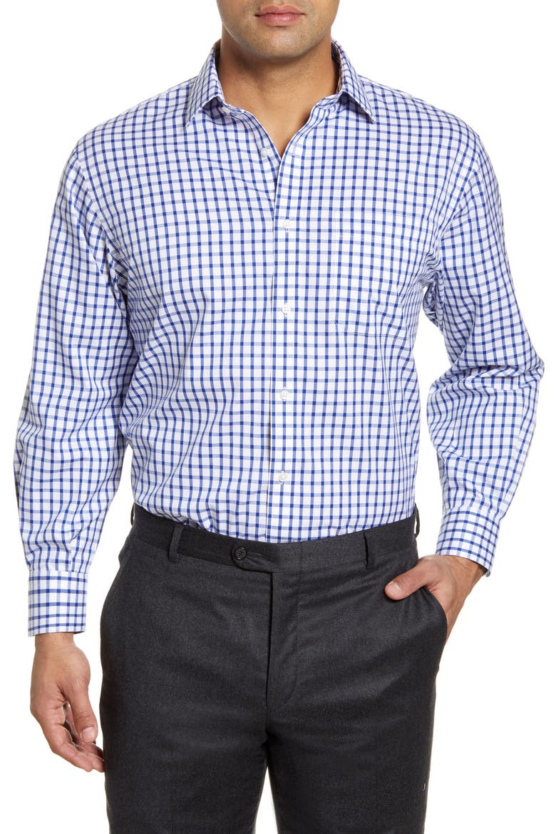 Smartcare™ Classic Fit Check Dress Shirt, Main, color, BLUE MAZARINE