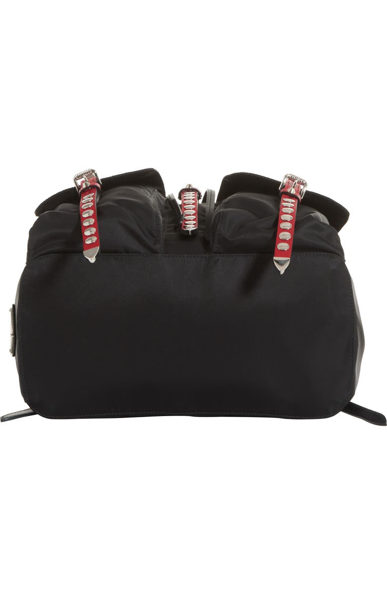 Prada Studded Nylon Backpack, Alternate, color,