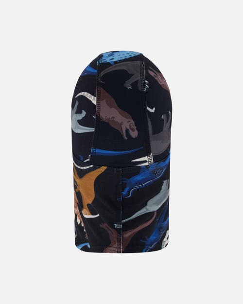 Deux Par Deux Brushed Jersey Balaclava Dinosaur In Multi