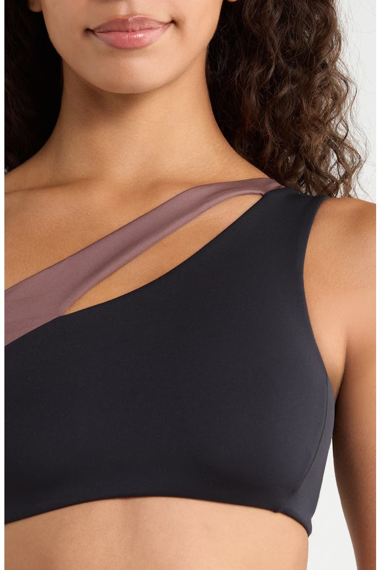 Playa One-Shoulder Bikini Top, Alternate, color, JET / STORMY