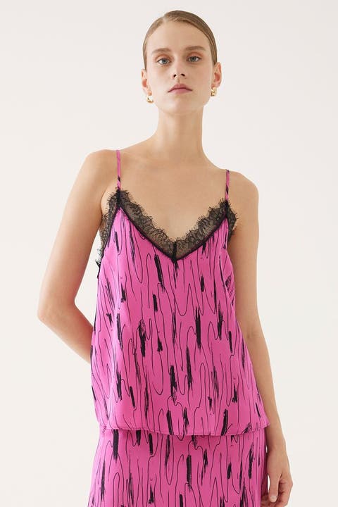 Printed Spaghetti Strap Blouse