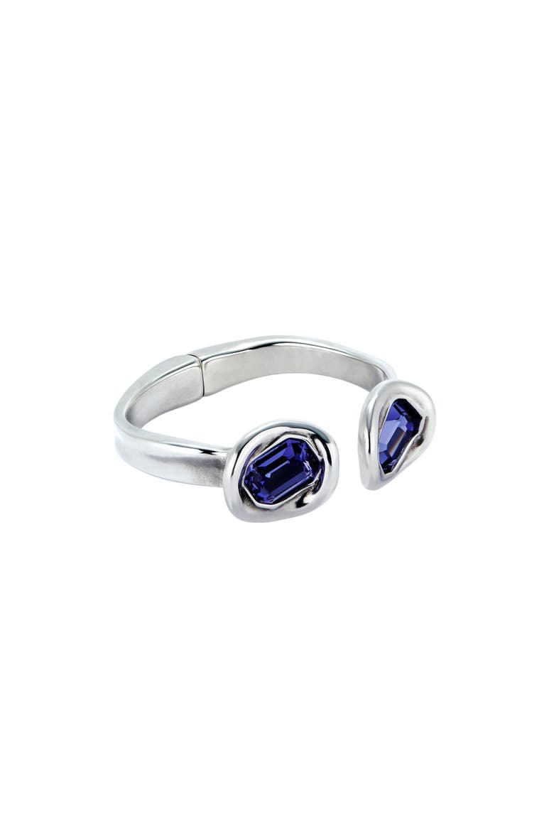 Purple Crystal Rigid Bracelet, Alternate, color, Silver