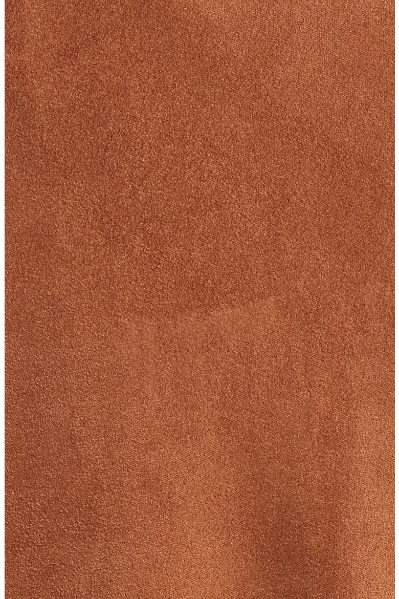 Drape Front Faux Suede Jacket, Alternate, color, SIENNA