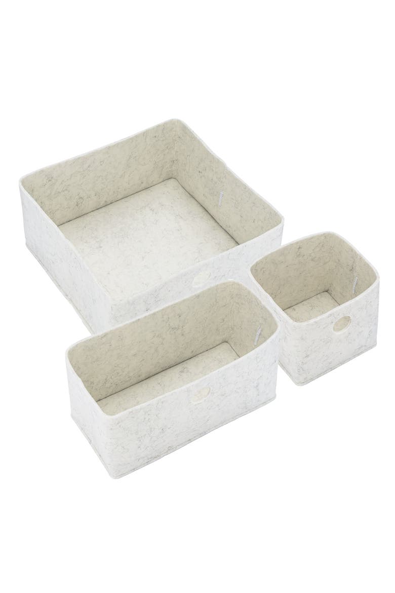 3 Pack Felt Drawer Organizers, Main, color, White