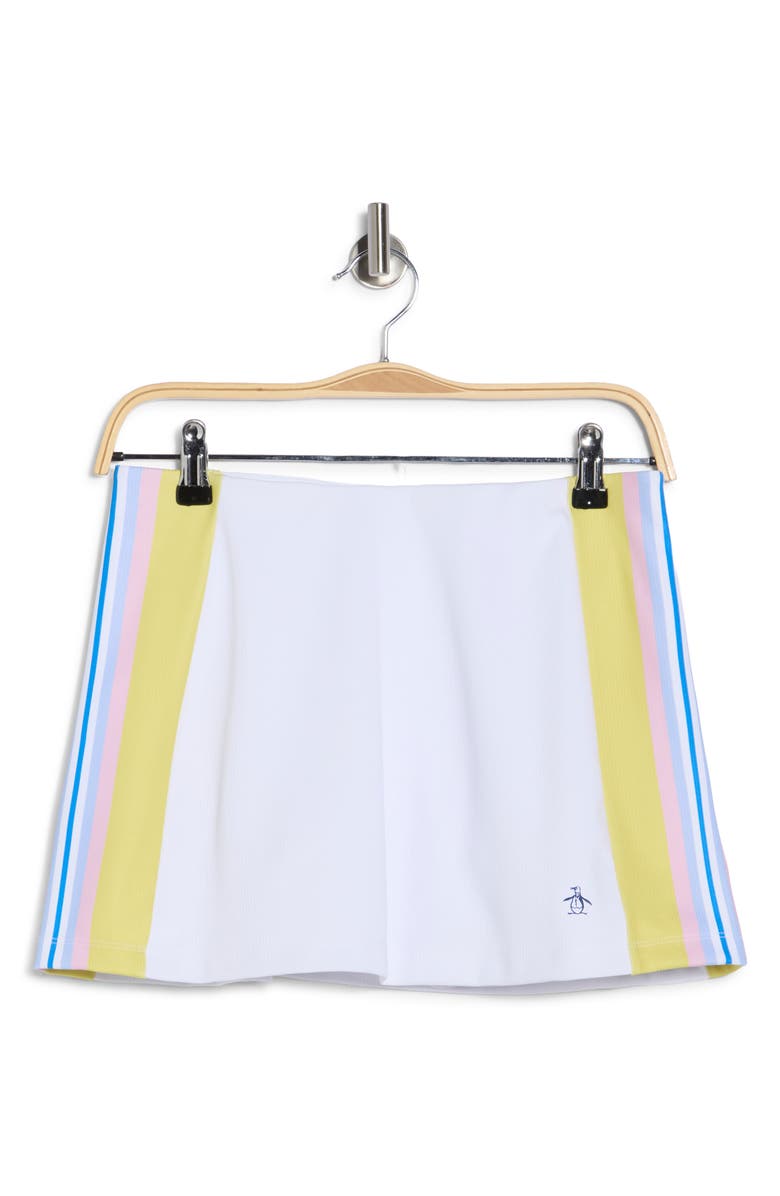 Original Penguin Side Stripe Skirt, Alternate, color, Bright White