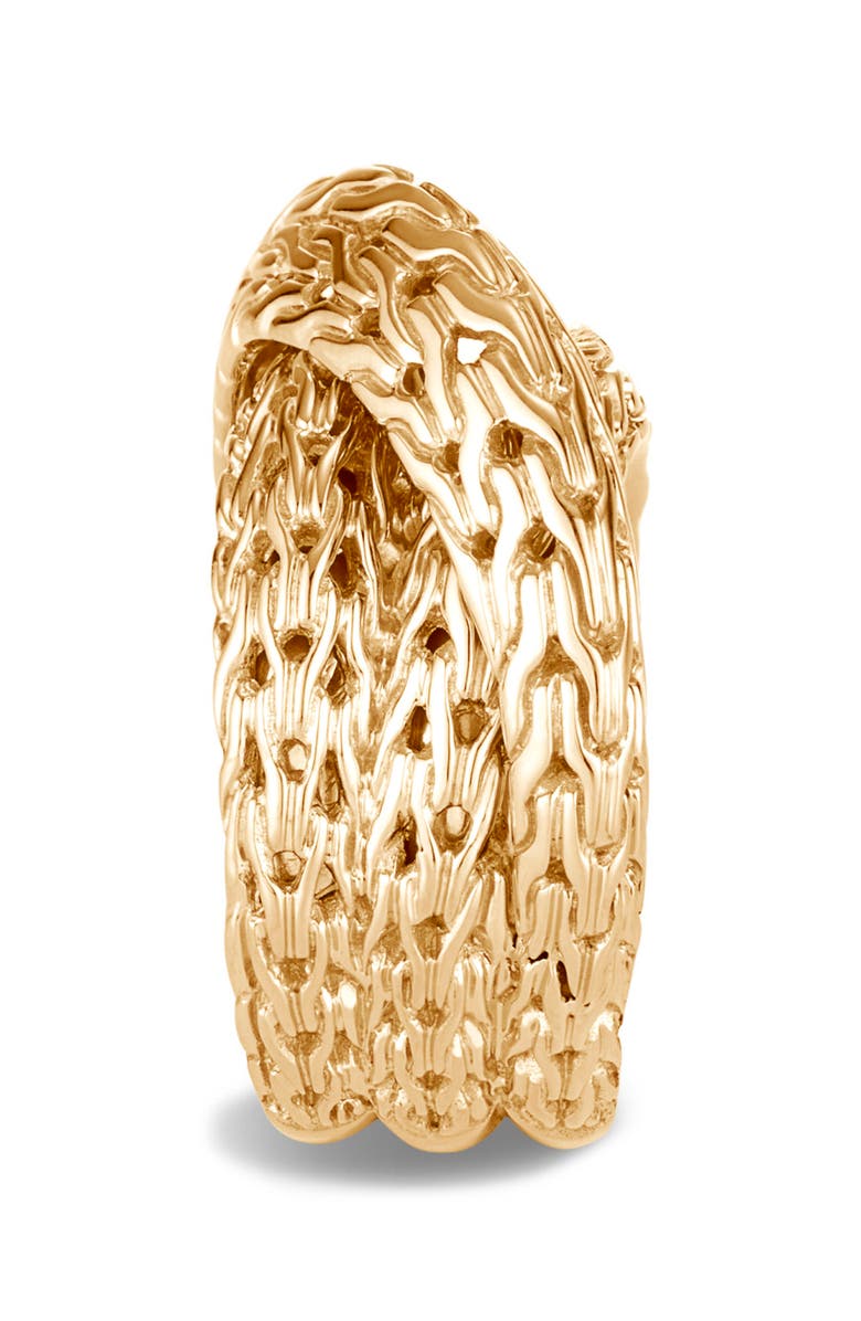 John Hardy Classic Chain Tiga 18K Gold Crossover Ring, Alternate, color, 