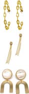 Adornia 3-Piece Assorted Earrings Set