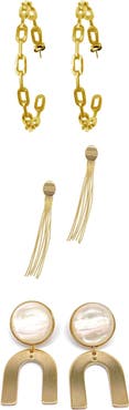 Adornia 3-Piece Assorted Earrings Set