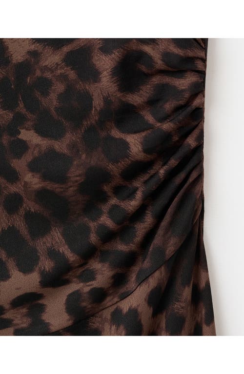 Mango Leopard Sleeveless Maxi Dress In Brown