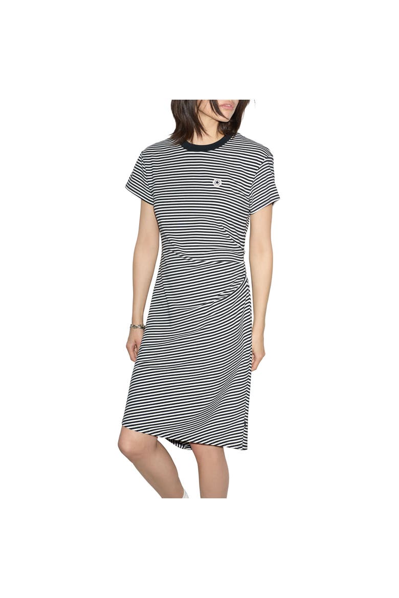 Print Drape Tee Dress, Main, color, Converse Black Stripe