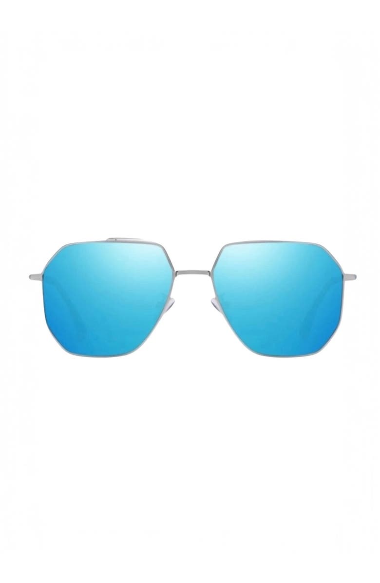 Tribal ëyës Zanzibar 59mm Aviator Sunglasses, Main, color, Blue
