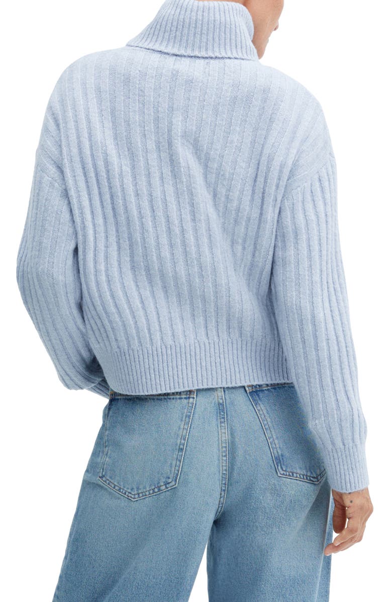 MANGO Rib Turtleneck Sweater, Alternate, color, 