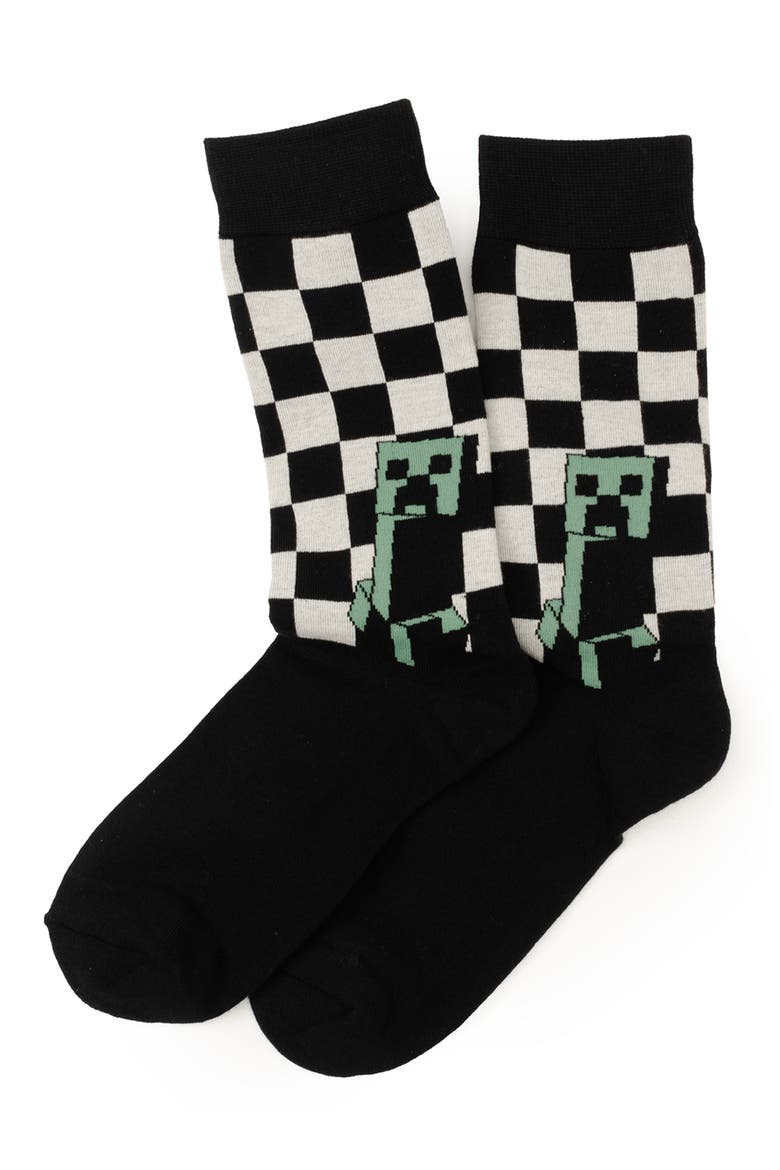 x Minecraft Assorted 3-Pack Creeper Crew Socks, Alternate, color, GREEN