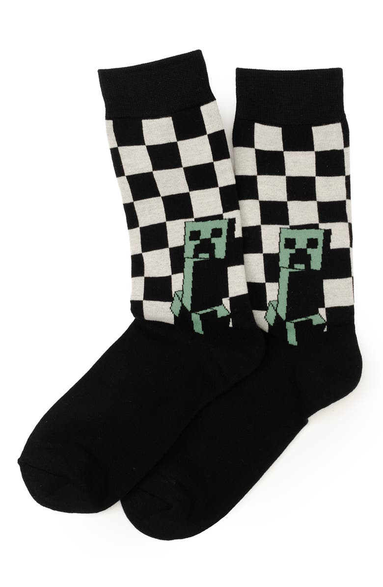 Cufflinks, Inc. x Minecraft Assorted 3-Pack Creeper Crew Socks, Alternate, color, Green