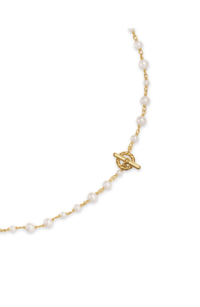 David Yurman Pearl Classics Freshwater Pearl Toggle Necklace, Alternate, color, Gold