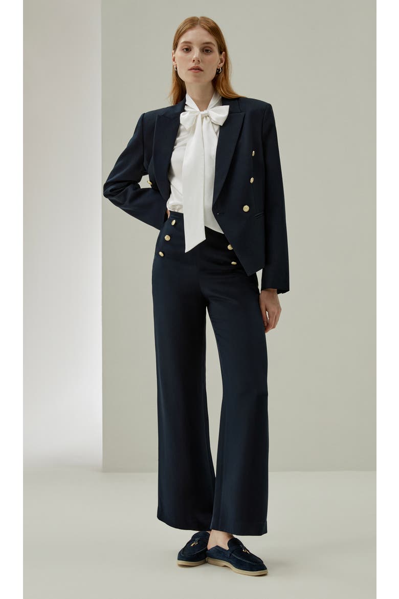 Women's Bow-tie Neck Silk Blouse, Alternate, color, Natural white