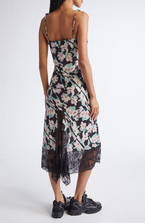 Collina Strada Cypress Painted Daisy Lace Trim Slipdress In Black