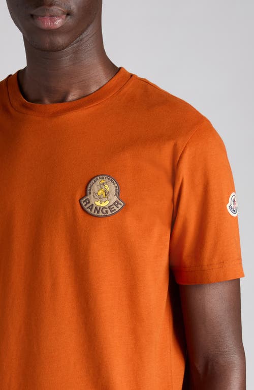 Moncler Mon Duck Cotton Jersey T-shirt In Orange