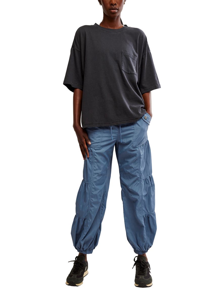 Free People FP Movement Logo Tackle Oversize Cotton T-Shirt, Alternate, color, Black Combo