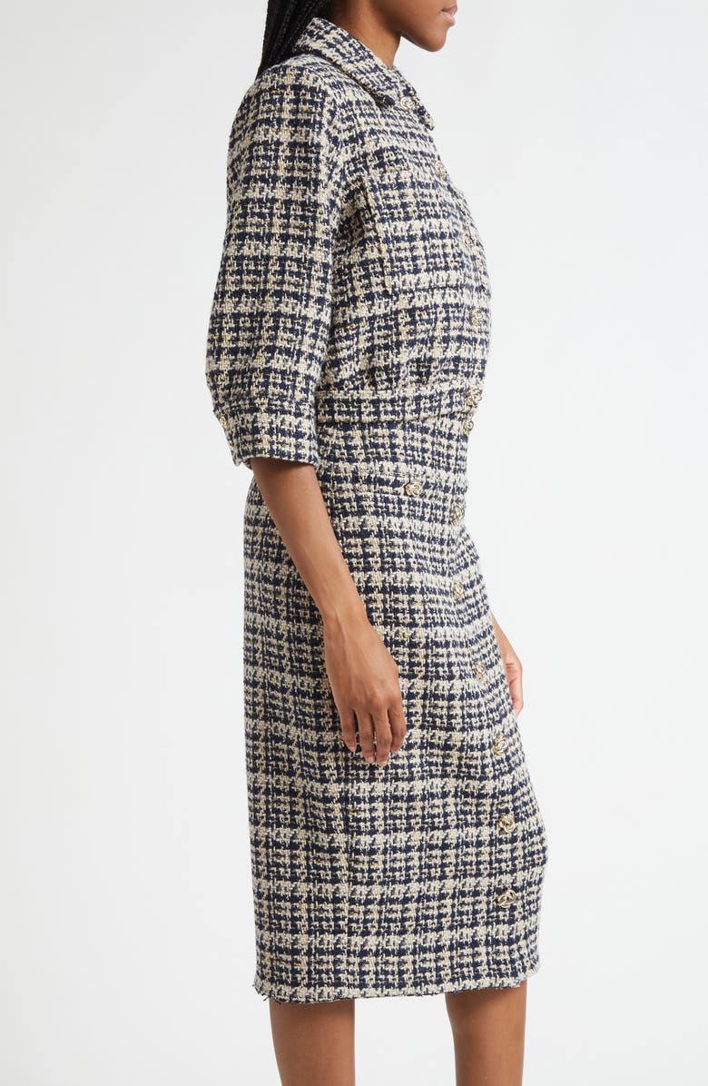 L'AGENCE Jia Crop Tweed Jacket, Alternate, color, Midnight Multi Tweed