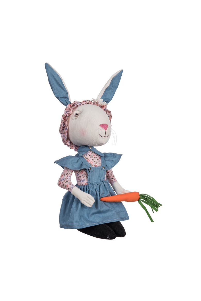 Babble Bunny Spring Joe Spencer Gathered Traditions Figurine 19", Alternate, color, Pink
