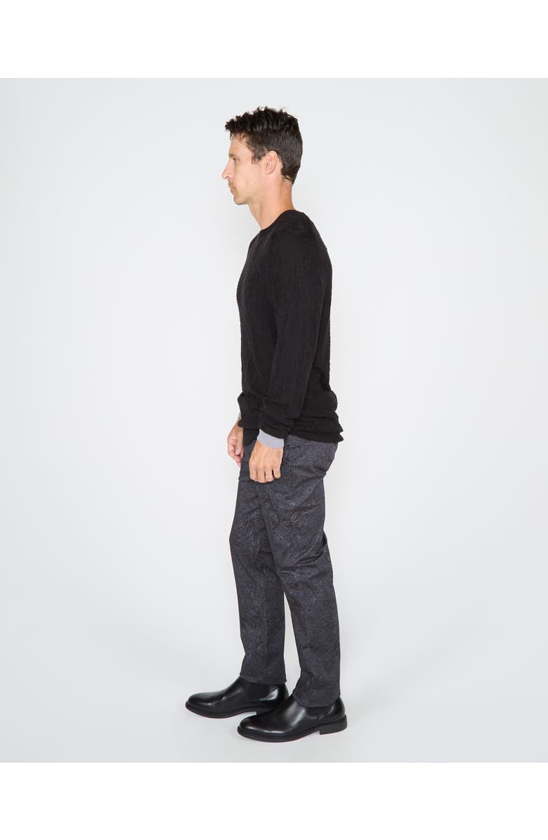 Lords of Harlech Colin Jacquard Merino Wool Paisley Sweater, Alternate, color, Black