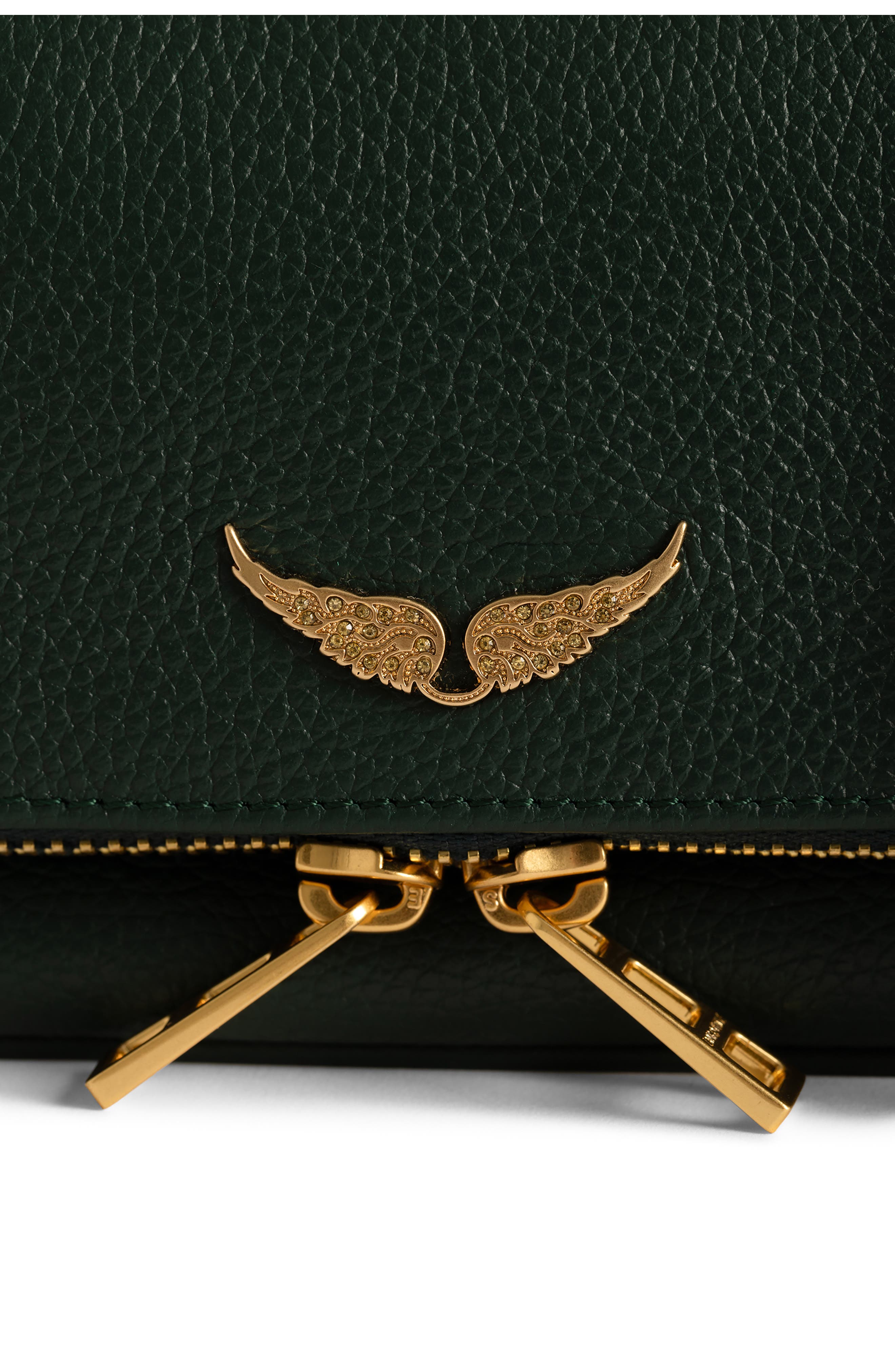 Rock Nano Leather Crossbody Bag, Alternate, color, EMERALD