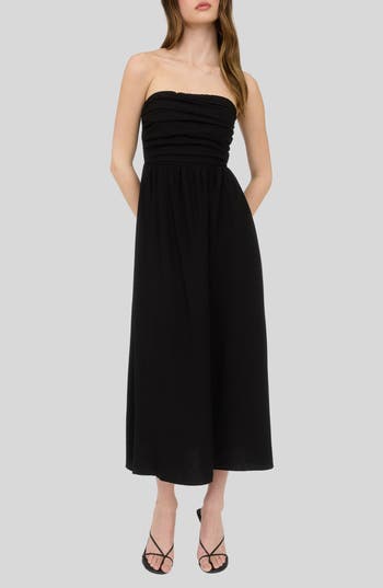 BLU PEPPER BLU PEPPER STRAPLESS MIDI DRESS