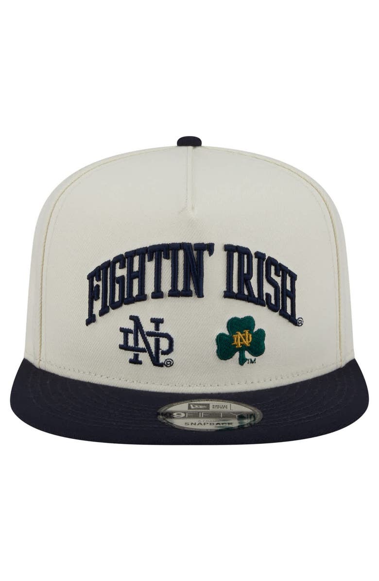 New Era Men's New Era White Notre Dame Fighting Irish Collegiate 9FIFTY A-Frame Snapback Hat, Alternate, color, 