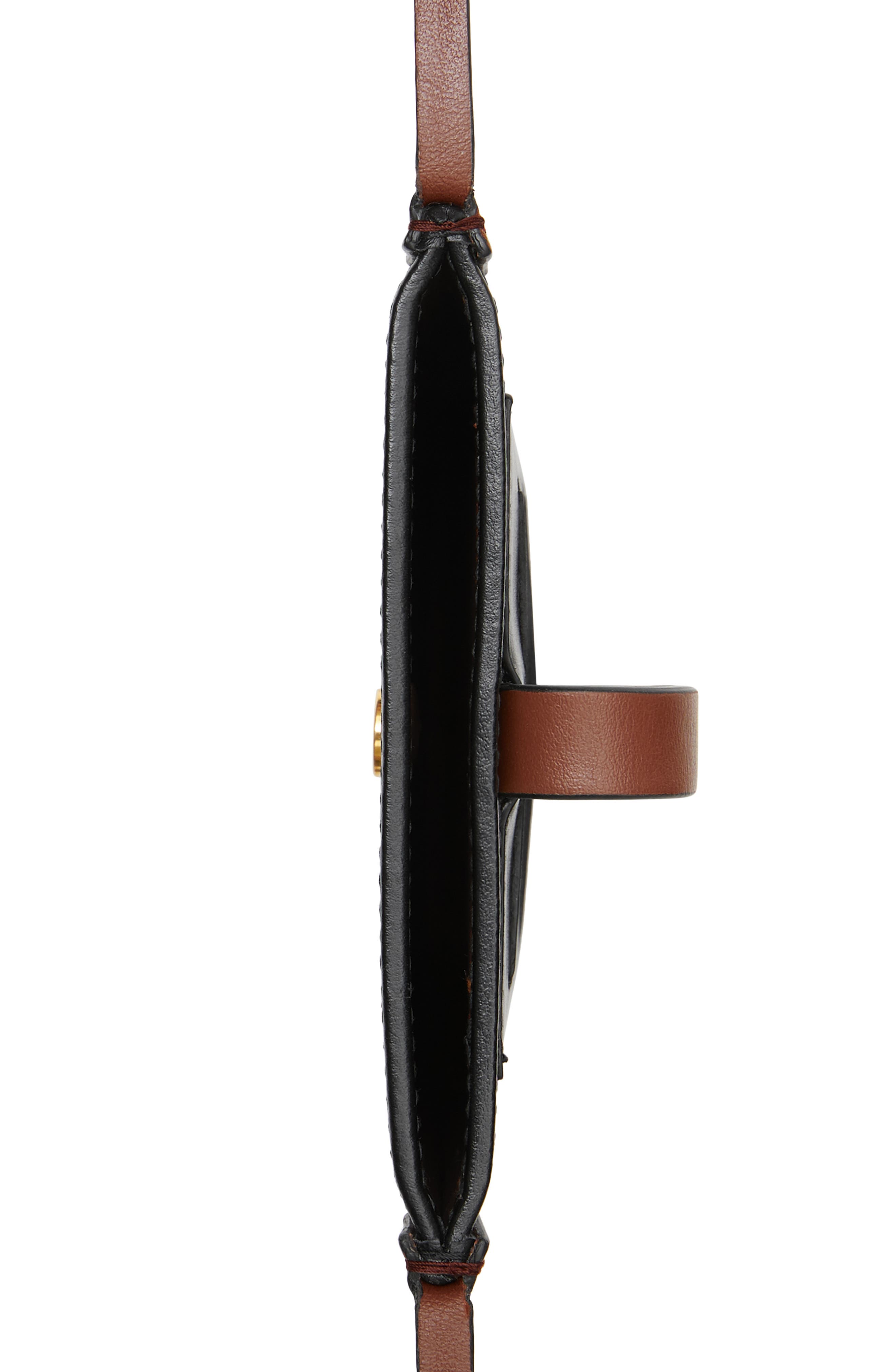 Burberry Anne Monogram Print E-Canvas & Leather Smartphone Crossbody Case, Alternate, color, 