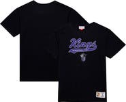 Mitchell & Ness Men's Mitchell & Ness Black Sacramento Kings Hardwood Classics Felt Applique Slub T-Shirt