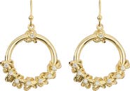 ATHRA LUXE Cubic Zirconia Frontal Hoop Earrings