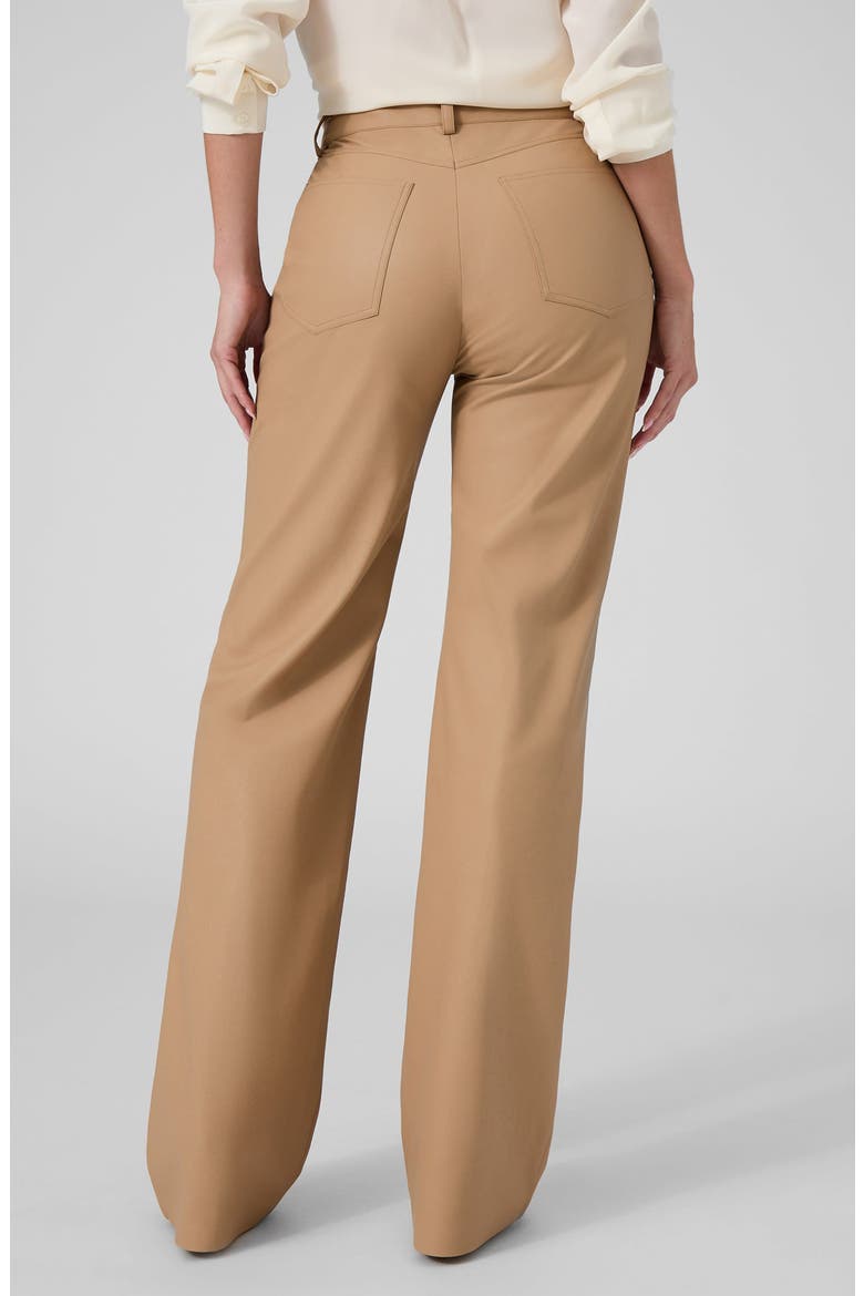 Cecilia Faux Leather Five Pocket Pants, Alternate, color, OPEN BEIGE