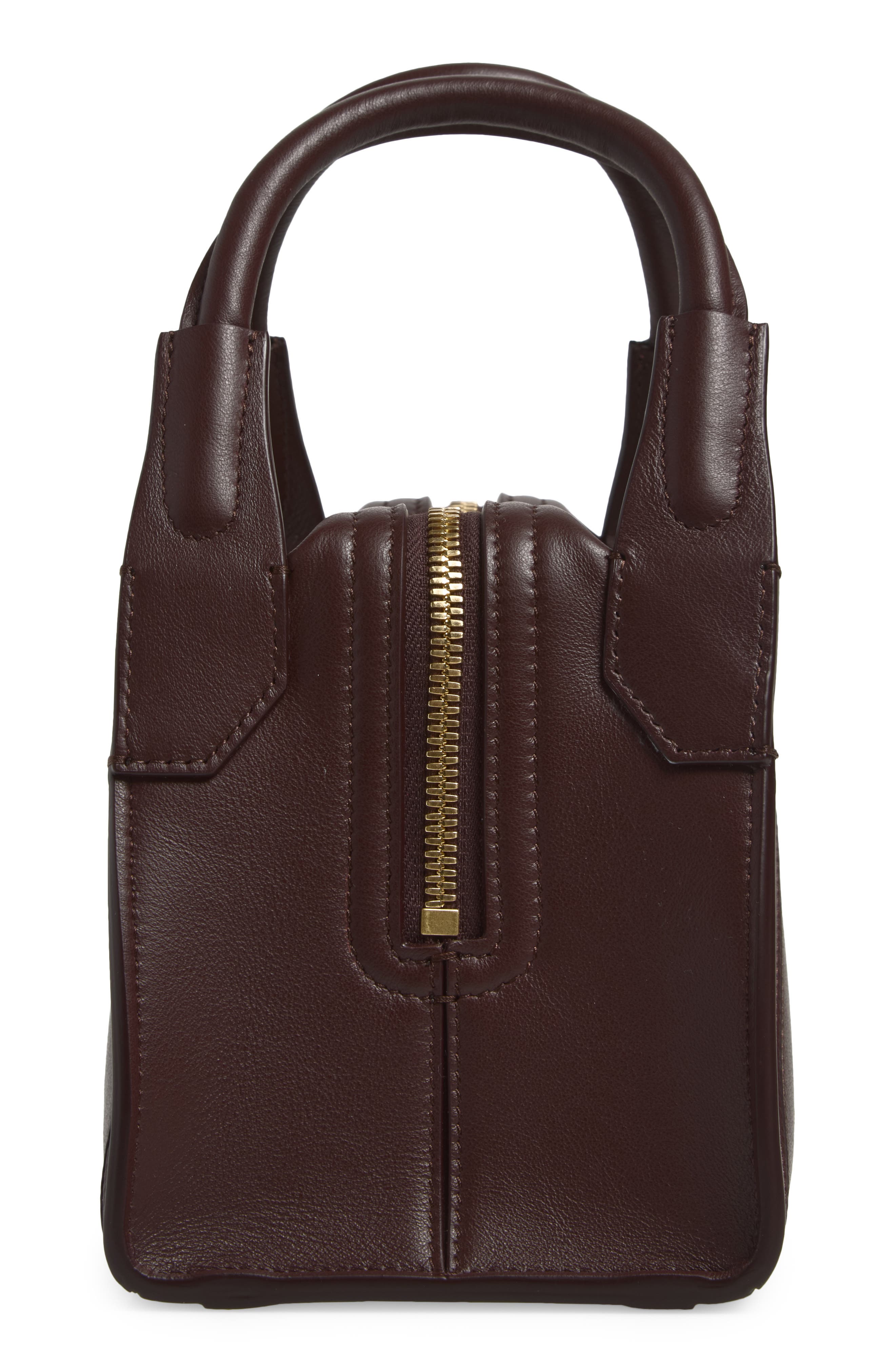 Mini Victoria Plié Handbag, Alternate, color, DARK BURGUNDY