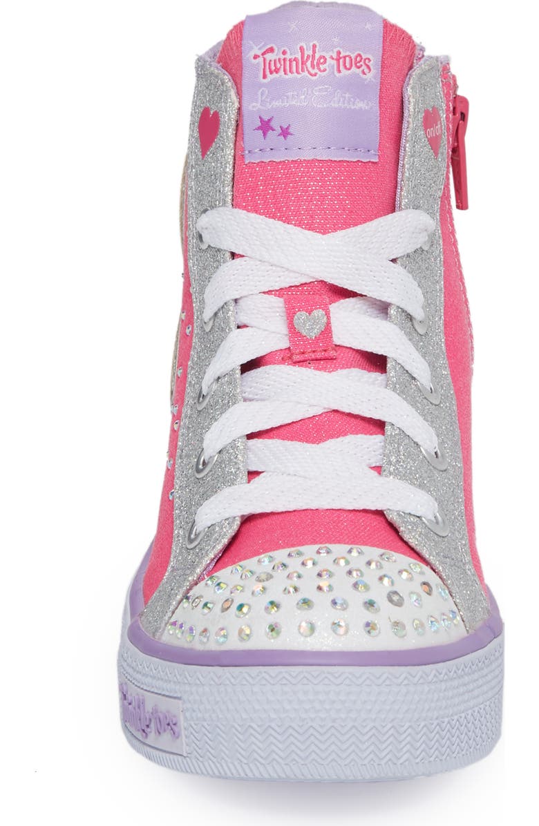 SKECHERS Twinkle Toes Shuffles Wonder Wings Light-Up High Top Sneaker, Alternate, color,
