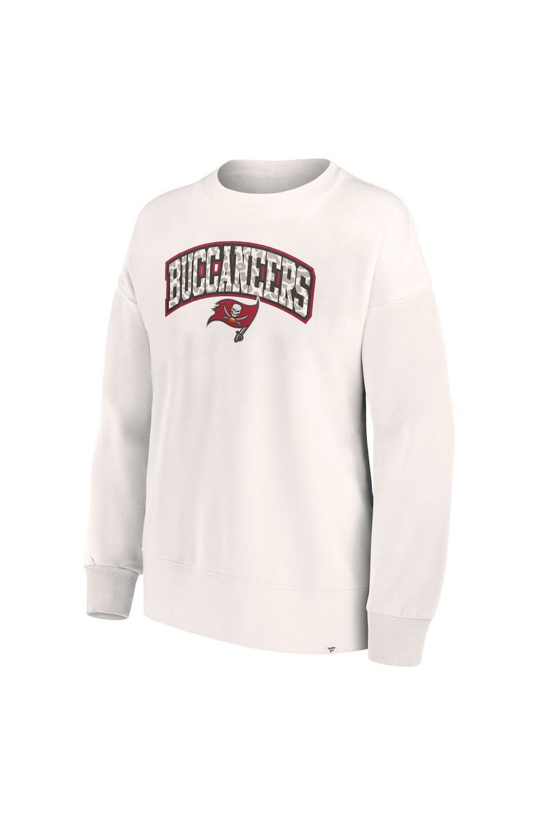 FANATICS Women's Fanatics Branded White Tampa Bay Buccaneers Leopard Team Pullover Sweatshirt, Alternate, color, 