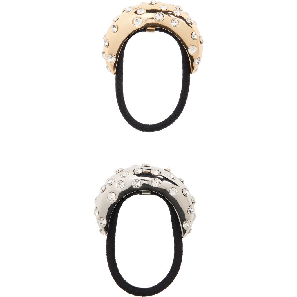 Tasha Assorted 2-pack Crystal Embellished Ponytail Cuffs In Gold Silver