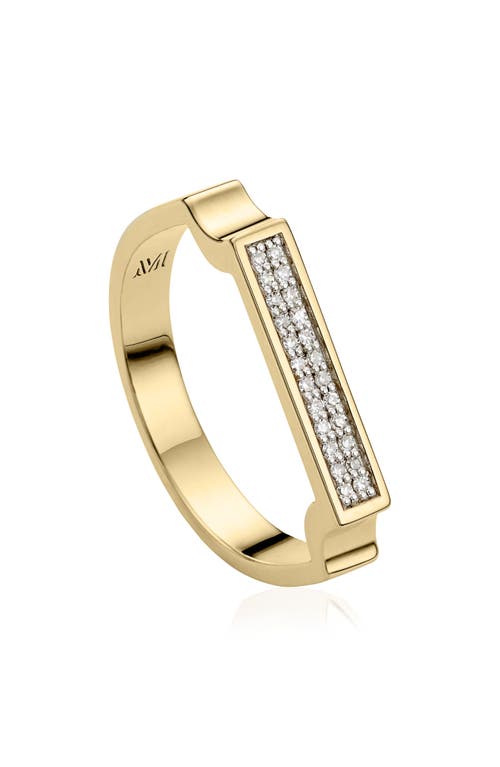 Monica Vinader Diamond Signature Ring In Gold