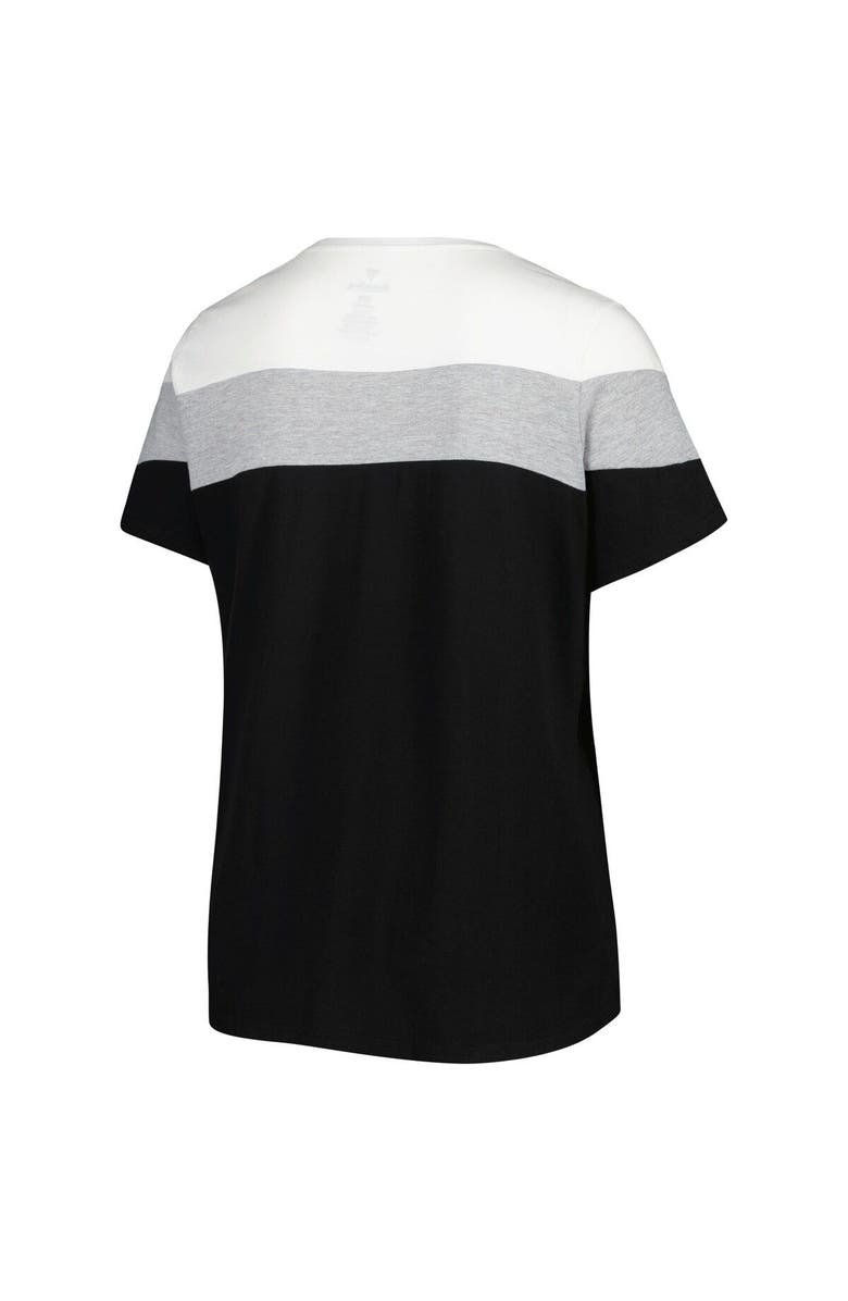 PROFILE Women's White/Black Miami Marlins Plus Size Colorblock T-Shirt, Alternate, color, Black