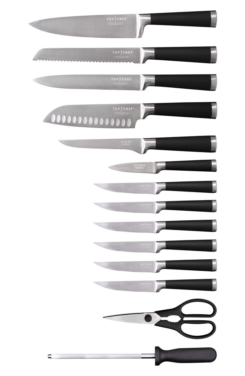 TOP CHEF Samurai 15-Piece Knife Block Set, Alternate, color, 