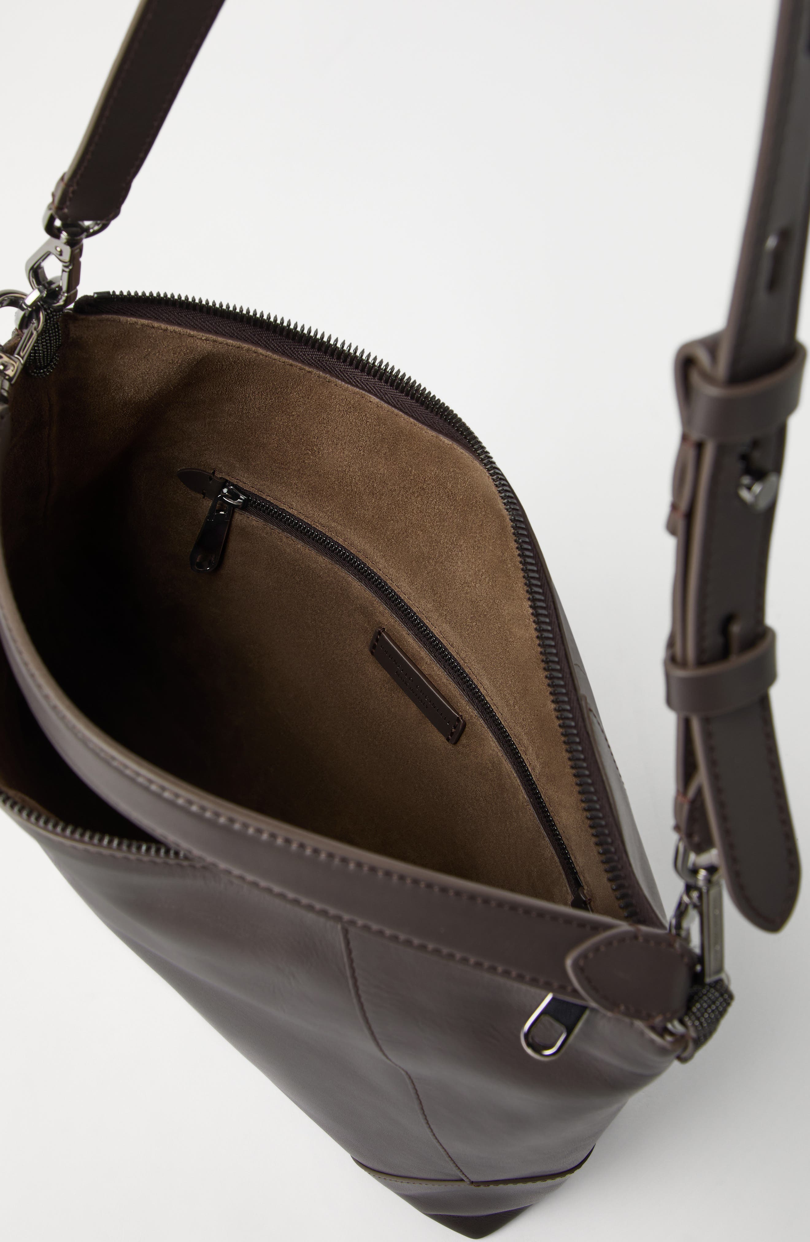 Brunello Cucinelli BC Duo hobo bag, Alternate, color, Rust Brown